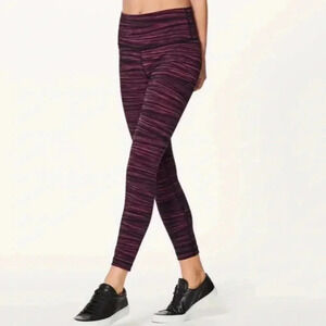 Lululemon Wunder Under Hi-Rise 7/8 Tight Full-On Luxtreme 25" Berry Black Size 6